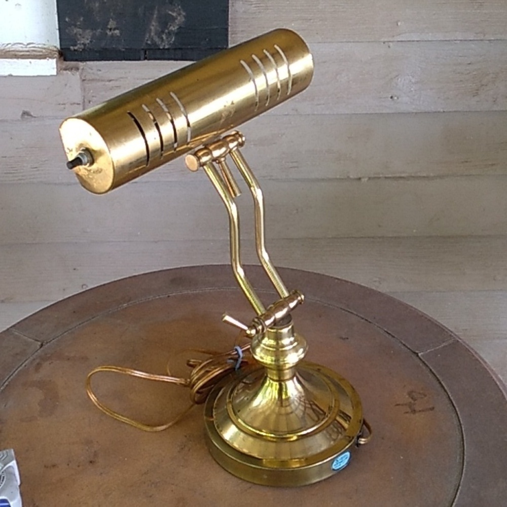 Vintage art deco mcm brass color desk lamp